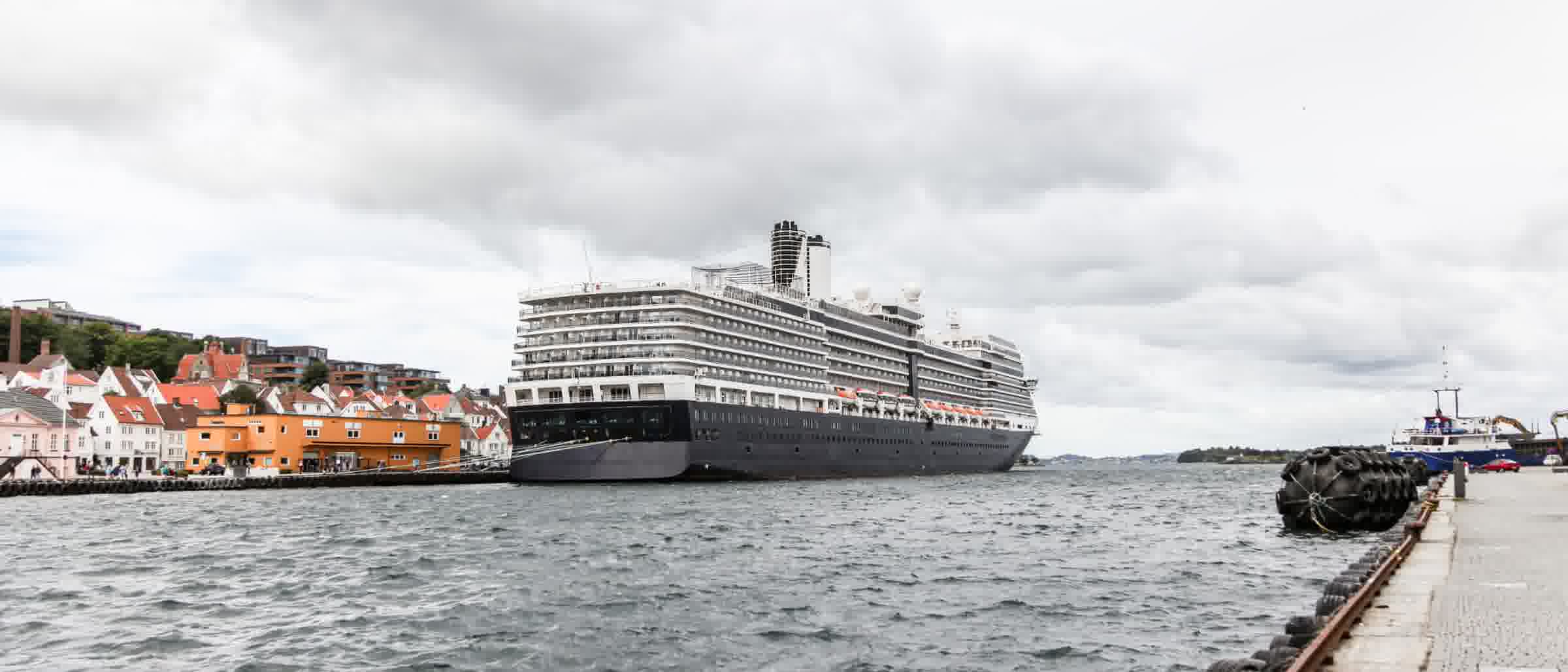 Cruise ship at berth in Stavanger harbour